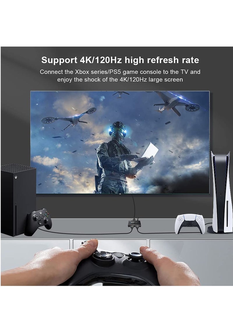 SYOSI - HDMI Ultra HD 8K 2.1 High Speed 48Gbps Directional Switch only 2 in 1 out@60Hz 4K@120Hz Converter Compatible with Computer Laptop Projectors Monitors - Image 1