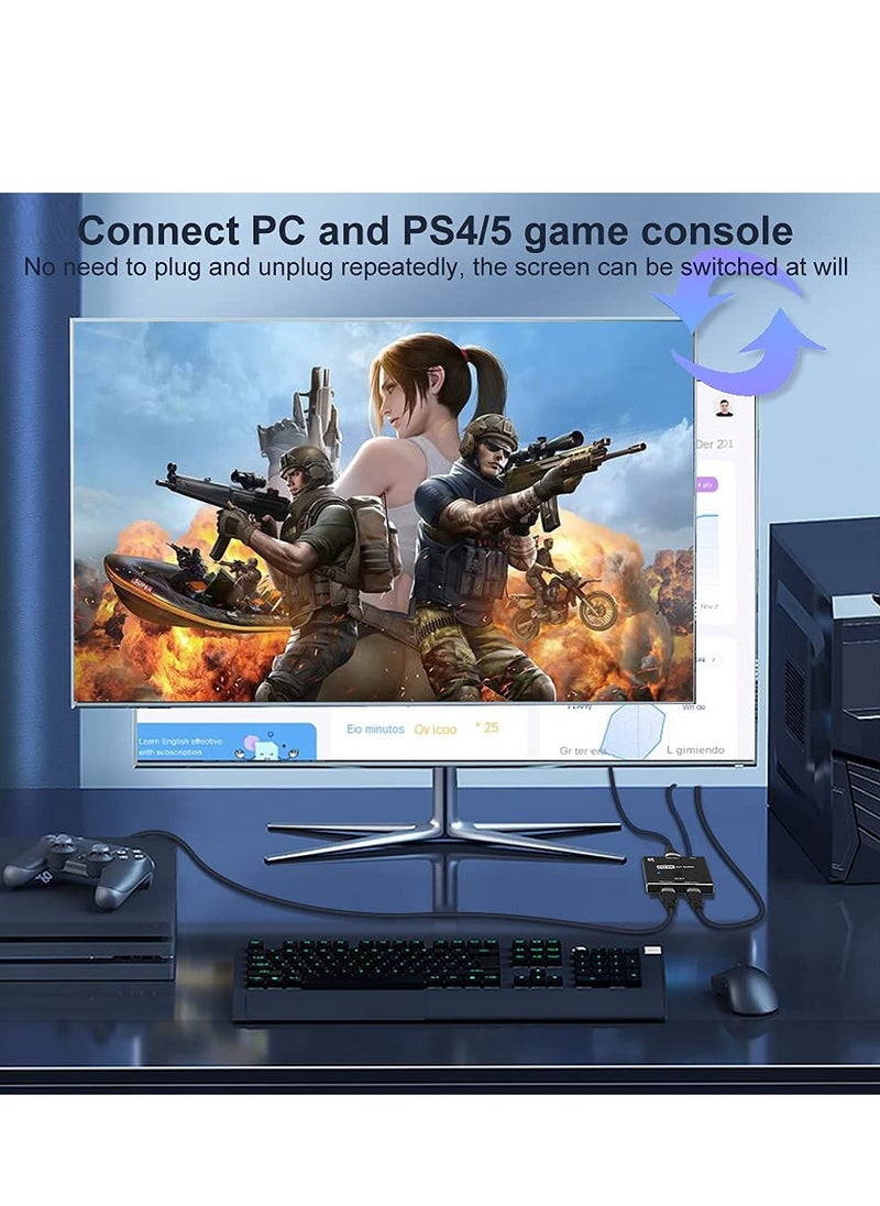 SYOSI - HDMI Ultra HD 8K 2.1 High Speed 48Gbps Directional Switch only 2 in 1 out@60Hz 4K@120Hz Converter Compatible with Computer Laptop Projectors Monitors - Image 1