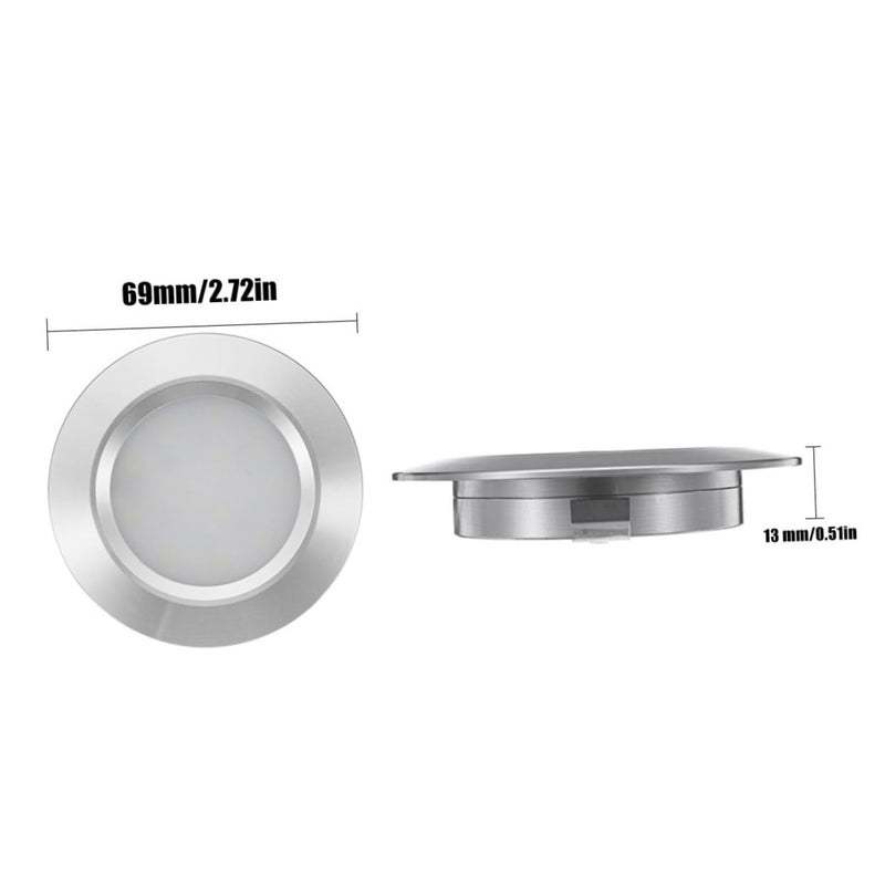 Silver Waterproof 12 LED Recessed Downlight Ceiling Lamp 12V For RV Boat Cabinet - Image 3