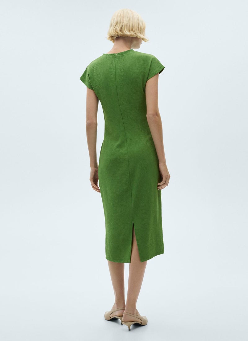 MANGO Twisted Green Midi Dress  - Image 2