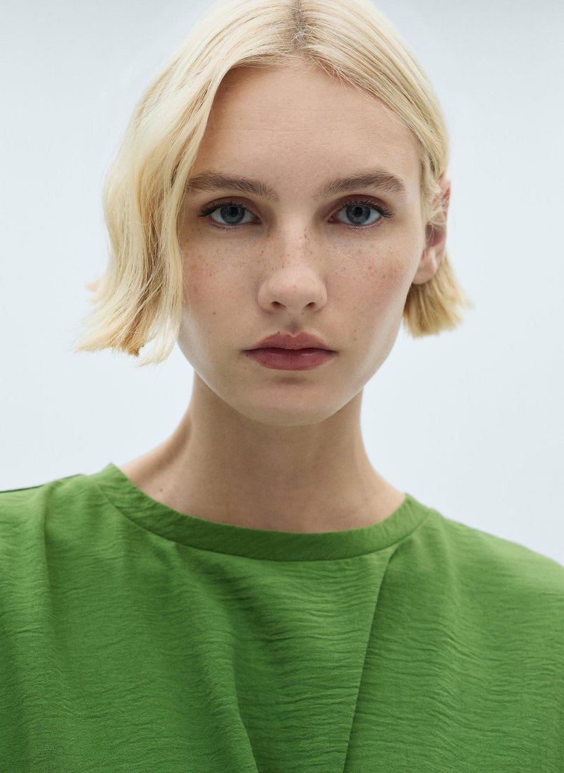 MANGO Twisted Green Midi Dress  - Image 3
