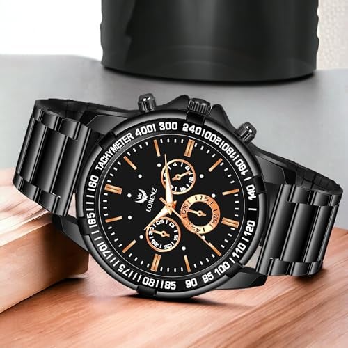 LORENZ Stainless Steel Analogue Chain Watch for Men | MK-4041R - Image 2