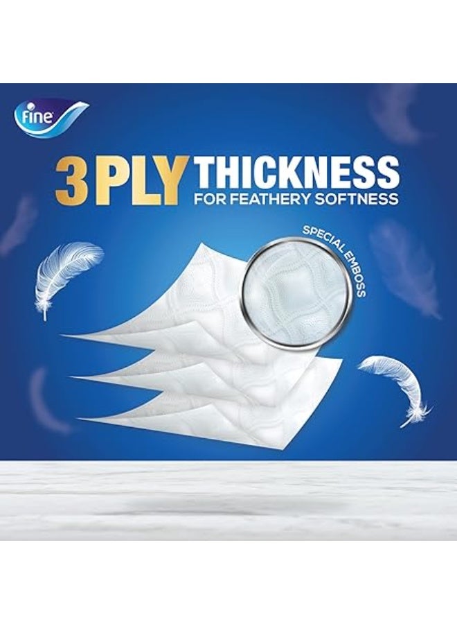 Fine Deluxe Toilet Tissues Paper 24 Rolls, 140 sheets x 3 Ply - Image 2