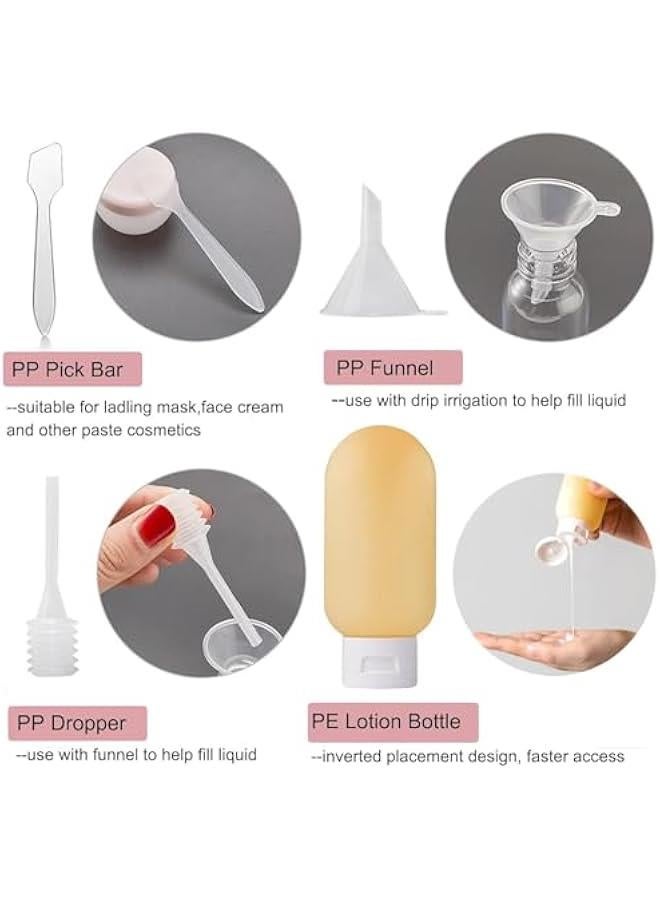 HOOKOR Travel Bottles for Toiletries 11 PCS, Plastic Travel Size Refillable Containers for Liquid Shampoo, Lotion, Cream, Dispenser Accessories Kit, Leak Proof - Image 4