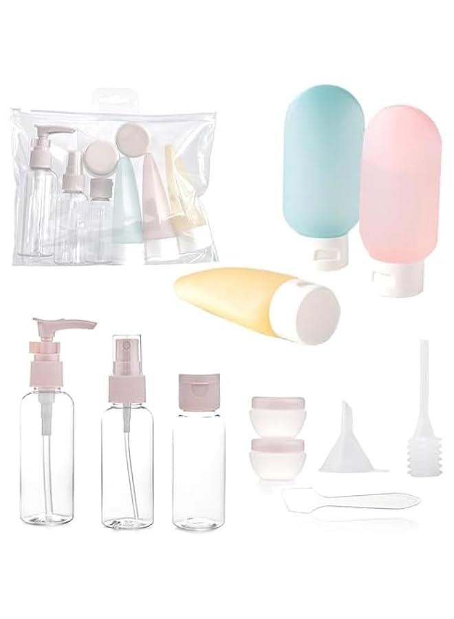 HOOKOR Travel Bottles for Toiletries 11 PCS, Plastic Travel Size Refillable Containers for Liquid Shampoo, Lotion, Cream, Dispenser Accessories Kit, Leak Proof - Image 1