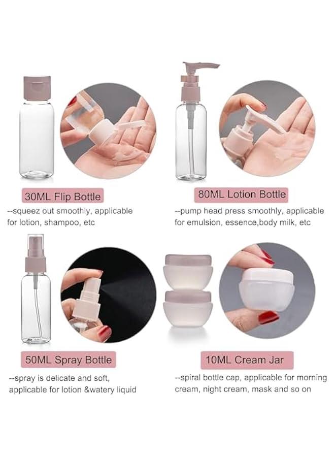 HOOKOR Travel Bottles for Toiletries 11 PCS, Plastic Travel Size Refillable Containers for Liquid Shampoo, Lotion, Cream, Dispenser Accessories Kit, Leak Proof - Image 3