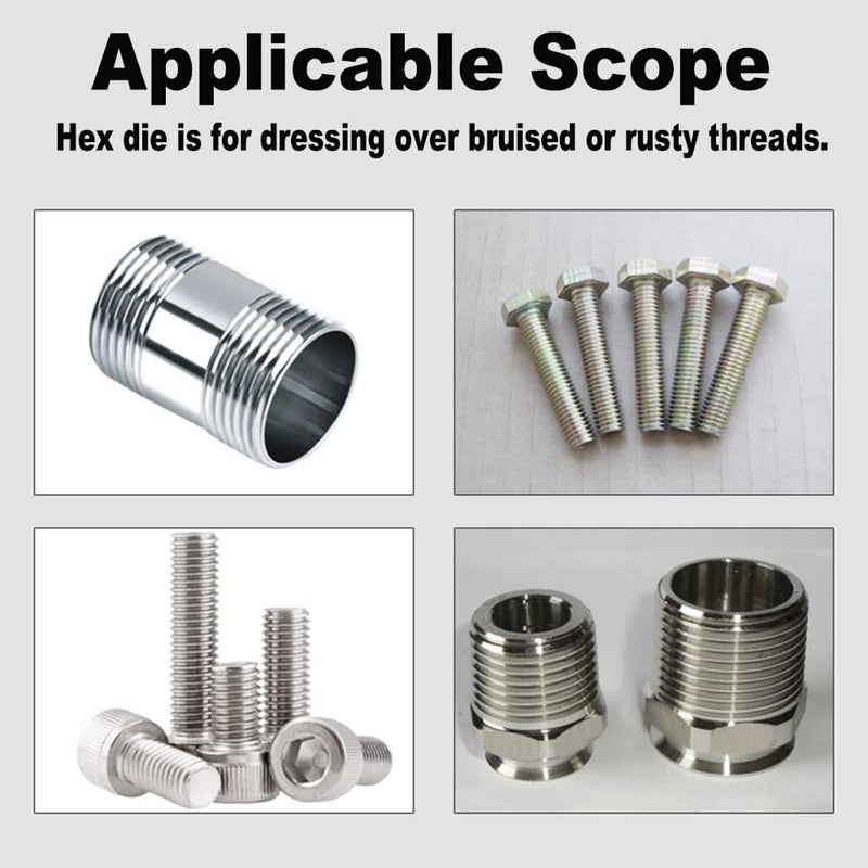 Utoolmart Hex Rethreading Die, M10 x 1.0 Pitch, Carbon Steel Thread Die, Hex Rethreading Die Machine Thread Die, Hexagon Taper Pipe Die - Image 5