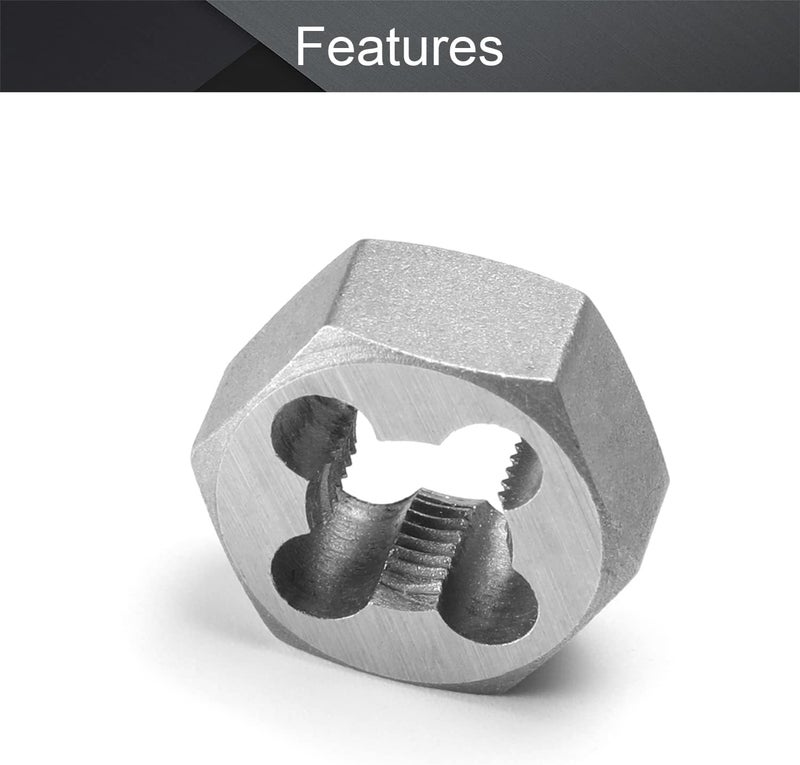 Utoolmart Hex Rethreading Die, M10 x 1.0 Pitch, Carbon Steel Thread Die, Hex Rethreading Die Machine Thread Die, Hexagon Taper Pipe Die - Image 2