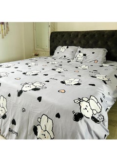 FAMYO Famyo 4pc Bedding Set Without Comforter Cute Queen Size 250 TC Fitted Bedsheet Pillow Covers Set of 2 ComforterDuvet Cover for Kids Bedroom Cute Puppy Flowers  - Image 2