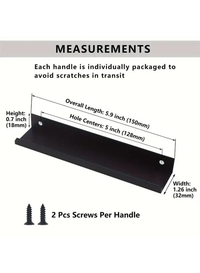Matte Black Cabinet Handles 6 Pack 120mm Heavy Duty Drawer Pulls - Image 3