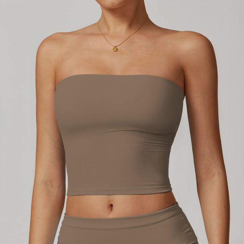 No Slipping Bandeau Bra No Chafe No Tightness Shape Retention Yoga Top - Image 3