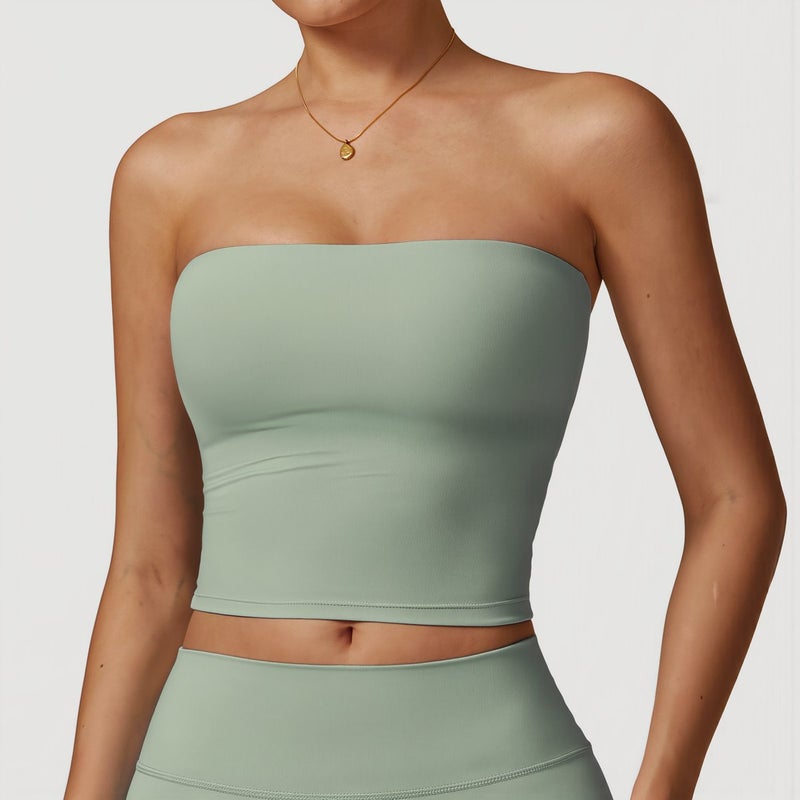 No Slipping Bandeau Bra No Chafe No Tightness Shape Retention Yoga Top - Image 1