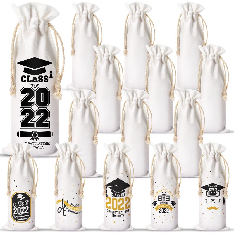 Shappy Shappy Sublimation Wine Bag Reusable Canvas Wine Bags with Drawstrings for DIY Wedding Nurse Graduation Physician Assistant Gifts Birthday Anniversary Present Law Student10 Pieces 