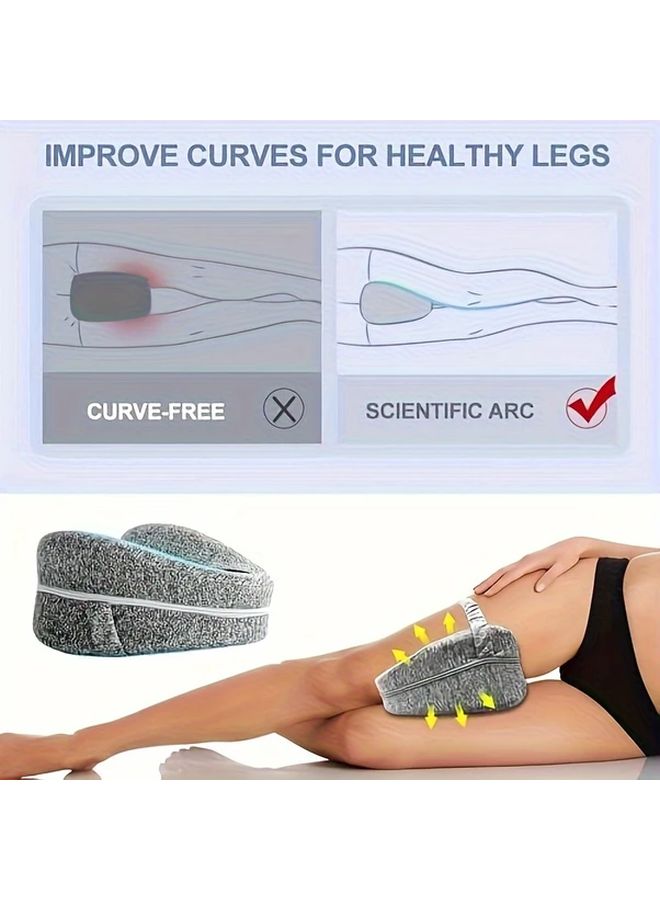 Ergonomic Memory Foam Leg Pillow For Side Sleepers White With Adjustable Straps Removable And Washable Cover - Image 4