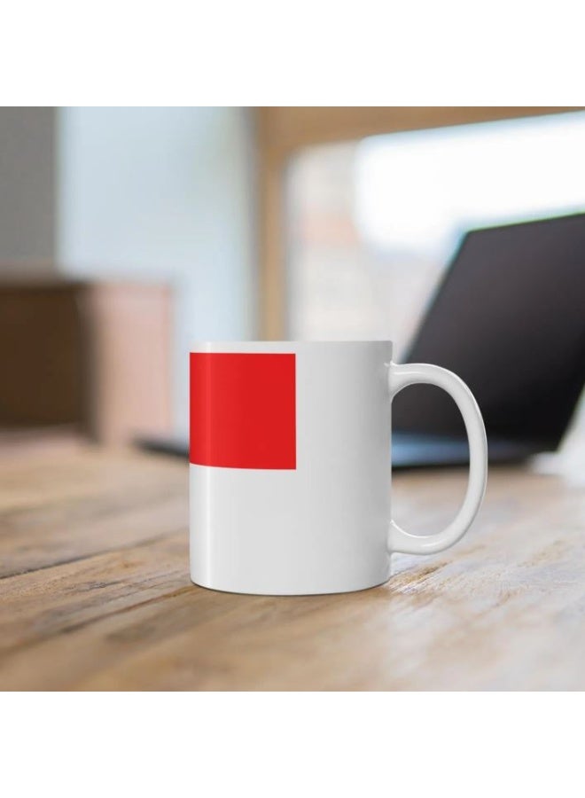 RYN Indonesia Country Flag White Ceramic Coffee and Tea Mug - Image 3