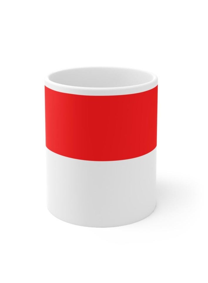 RYN Indonesia Country Flag White Ceramic Coffee and Tea Mug - Image 1