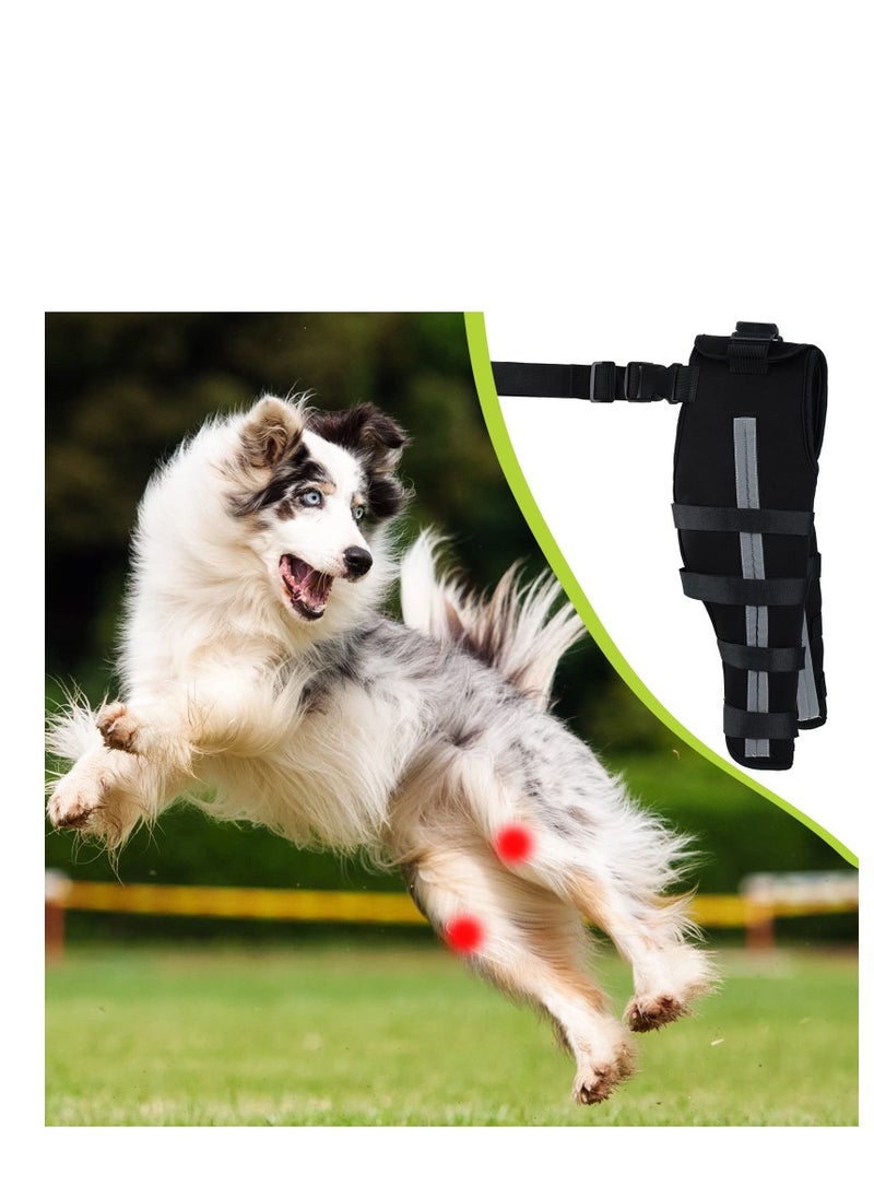 SYOSI - Dog Knee Brace Leg Braces with Metal Hinged Flexible Support and Reflective Seat Belts for Wounds Heals Prevents Injuries Sprains from Arthritis Small - Image 1