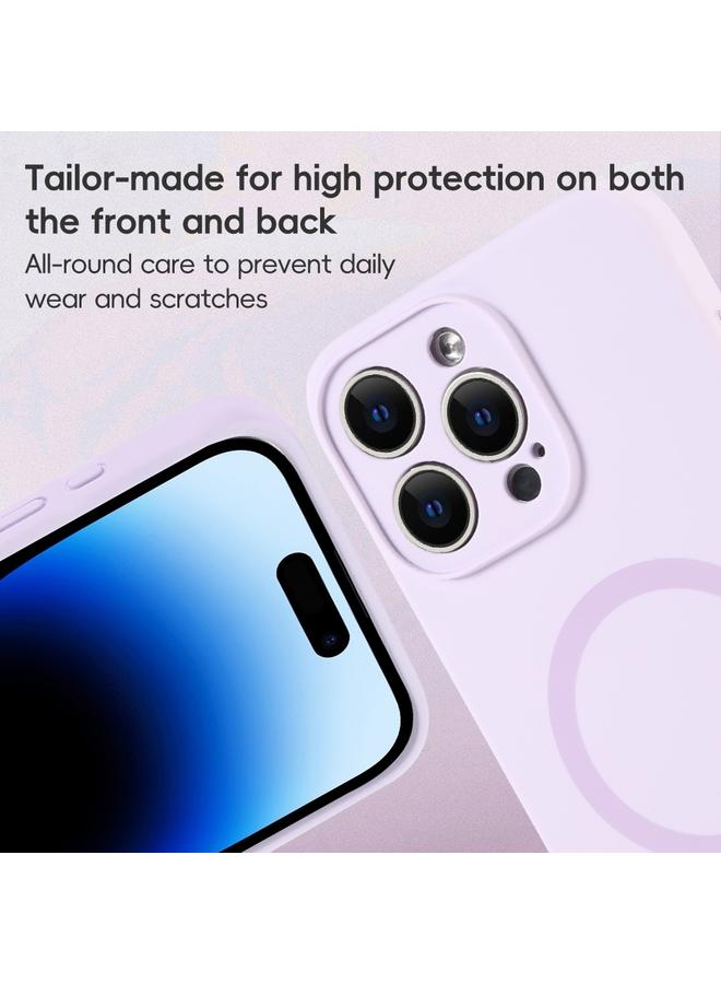 S-TOP Case For iPhone 12 Pro Max Fine Hole Pure Color Liquid Silicone MagSafe Phone Case - Image 2
