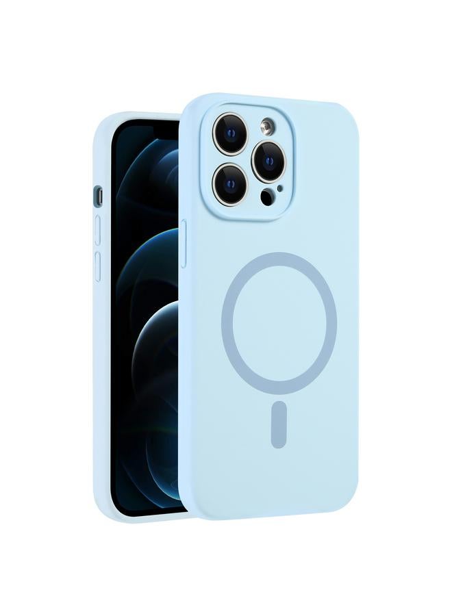 S-TOP Case For iPhone 12 Pro Max Fine Hole Pure Color Liquid Silicone MagSafe Phone Case - Image 1