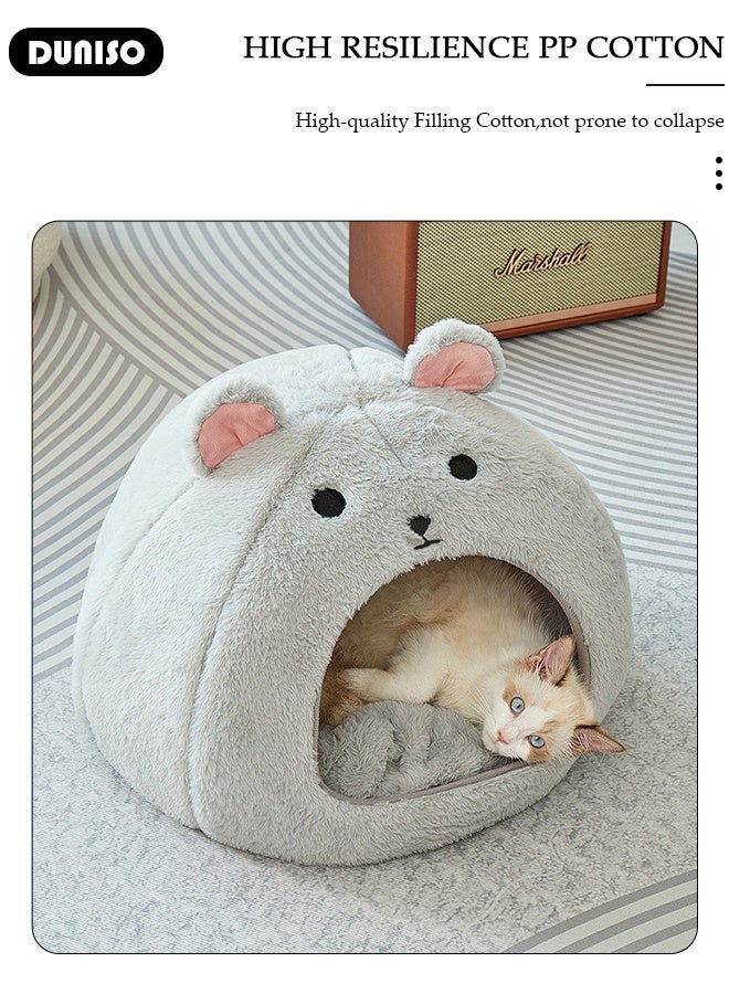 DUNISO Cat Cozy Hideout Soft Nest for Small Animals Warm Bed for Guinea Pigs Chinchillas and Rabbits Cute Mouse Design Portable - Image 5