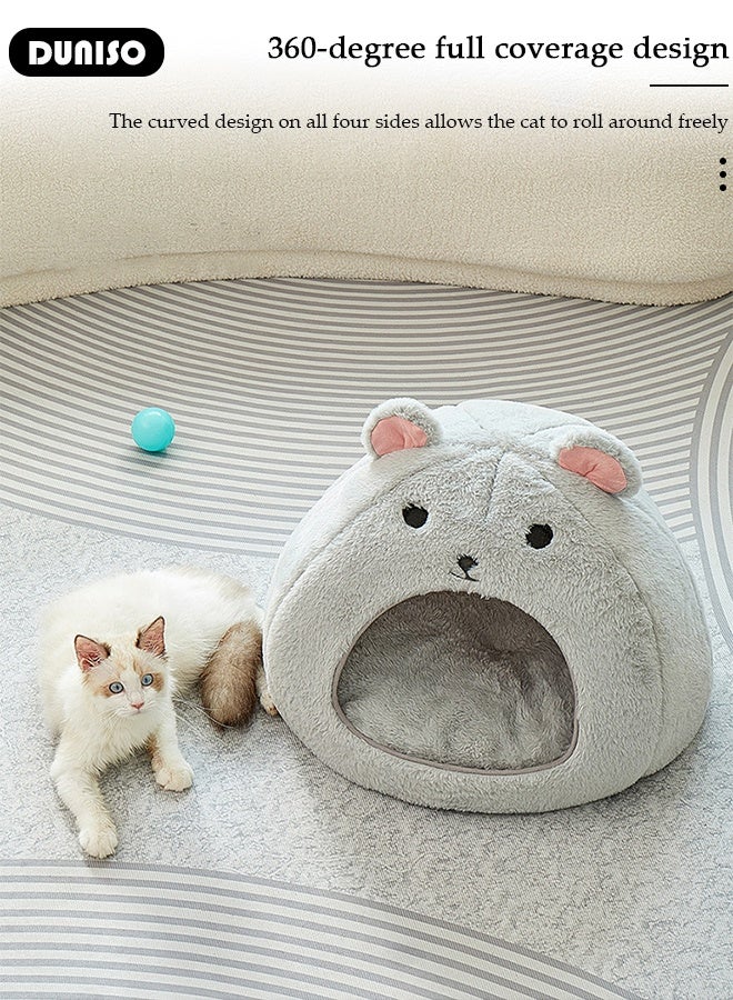 DUNISO Cat Cozy Hideout Soft Nest for Small Animals Warm Bed for Guinea Pigs Chinchillas and Rabbits Cute Mouse Design Portable - Image 4