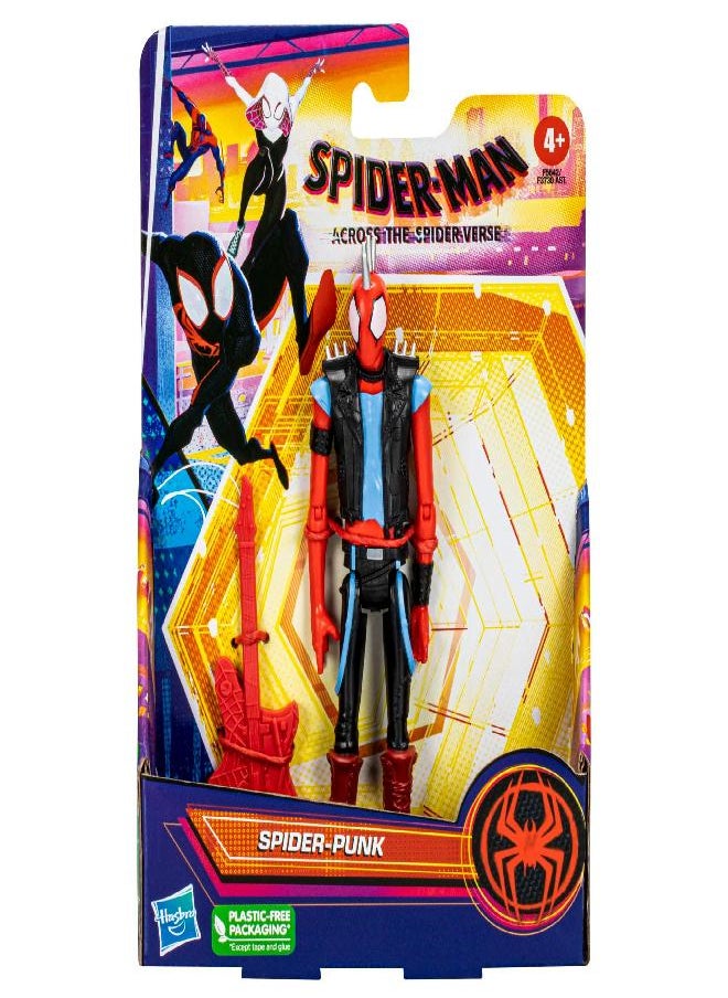 Spider-Man - Marvel Spider-Man: Across The Spider-Verse Spider-Punk Toy, 6-Inch-Scale Action Figure with Guitar Accessory, for Kids Ages 4 and Up - Image 1