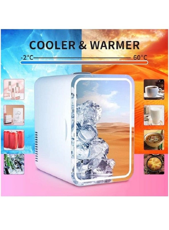 Arabest Portable 8L Mini Makeup Fridge with LED Light Mirror Cosmetic Storage Cooler and Warmer Freezer - Image 5