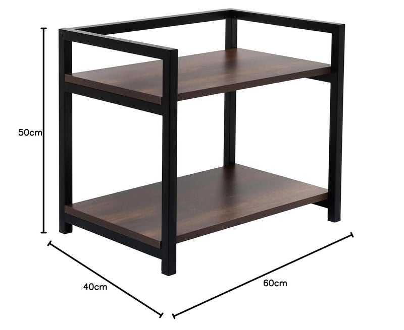 LEPOSE LEPOSE Platform Based WoodMetal Microwave StandOTG Stand for Kitchen Multipurpose Kitchen Storage Racks and Shelves Oven Stand with Spice Storage Rack OS11 GoldenBlack  - Image 2