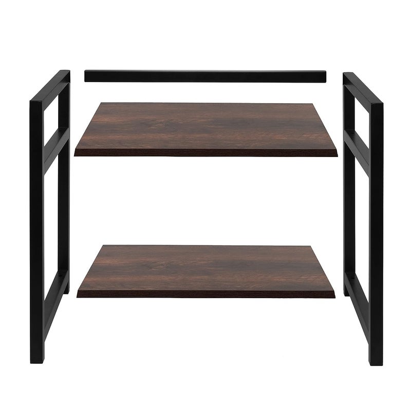 LEPOSE LEPOSE Platform Based WoodMetal Microwave StandOTG Stand for Kitchen Multipurpose Kitchen Storage Racks and Shelves Oven Stand with Spice Storage Rack OS11 GoldenBlack  - Image 5