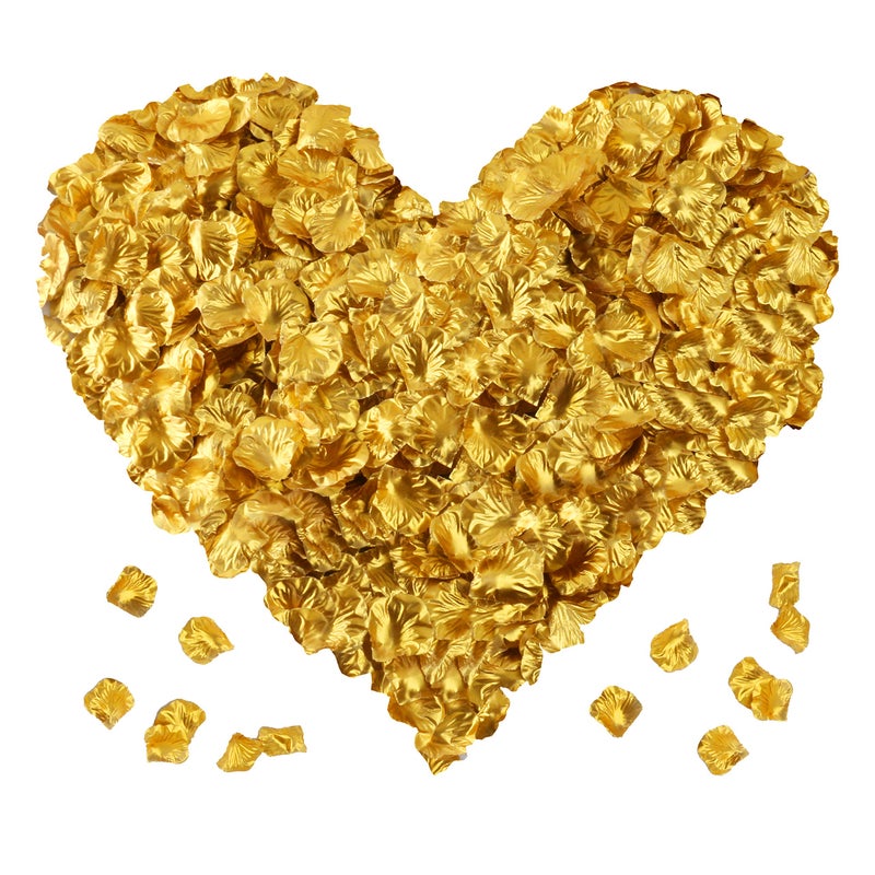 2000 Pcs Gold Silk Rose PetalsArtificial Flower Petals for WeddingRomantic NightRomantic Valentines Decor for BedroomWeddingsPartyTableDining RoomProposal Anniversary Flower Decorations