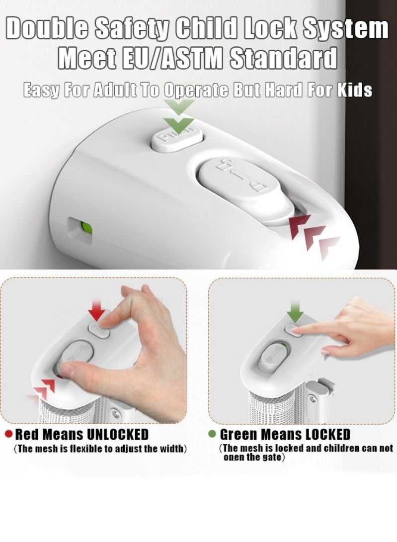 Cheart Baby Baby Safety Gate, Retractable Barrier for Baby and Pets, Retractable Baby Kids Child Gate, Extra Wide 300cm, Mesh Baby Gate, Mesh Dog Gate ,Child Safety Gate for Doorways, Stairs, Hallways - Image 2