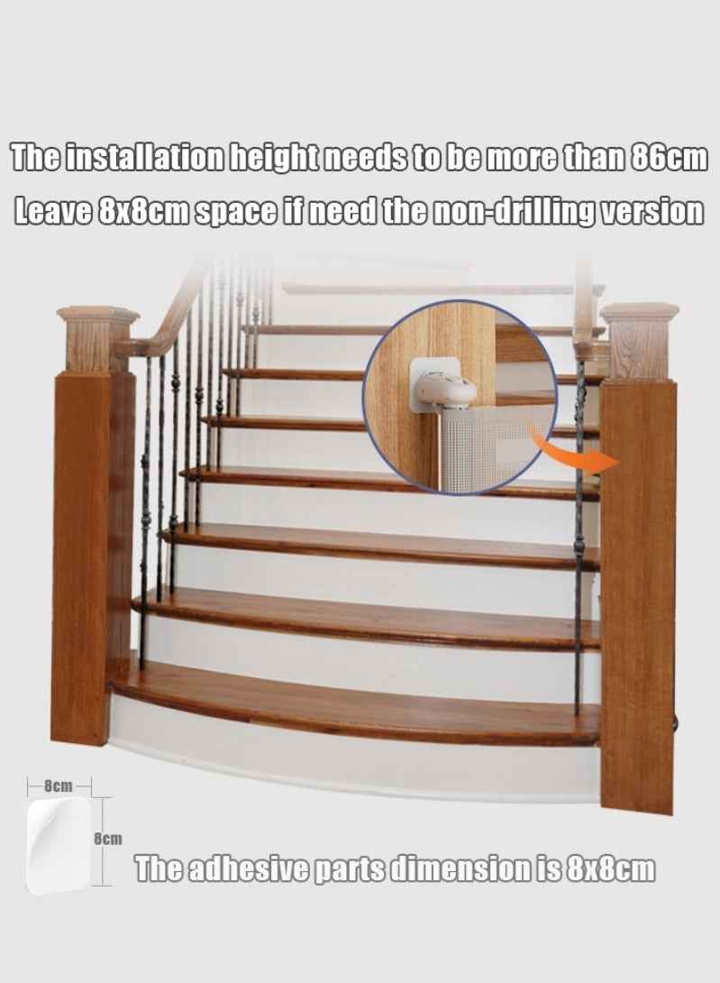 Cheart Baby Baby Safety Gate, Retractable Barrier for Baby and Pets, Retractable Baby Kids Child Gate, Extra Wide 300cm, Mesh Baby Gate, Mesh Dog Gate ,Child Safety Gate for Doorways, Stairs, Hallways - Image 3