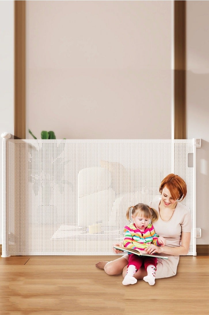 Cheart Baby Baby Safety Gate, Retractable Barrier for Baby and Pets, Retractable Baby Kids Child Gate, Extra Wide 300cm, Mesh Baby Gate, Mesh Dog Gate ,Child Safety Gate for Doorways, Stairs, Hallways - Image 1