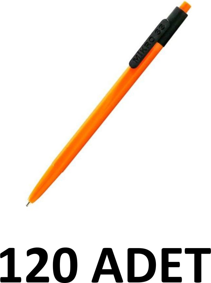 Mikro Micro 120 Pieces Push-On Ballpoint Pen Coffee Maker Pen Black M-33 - Image 1