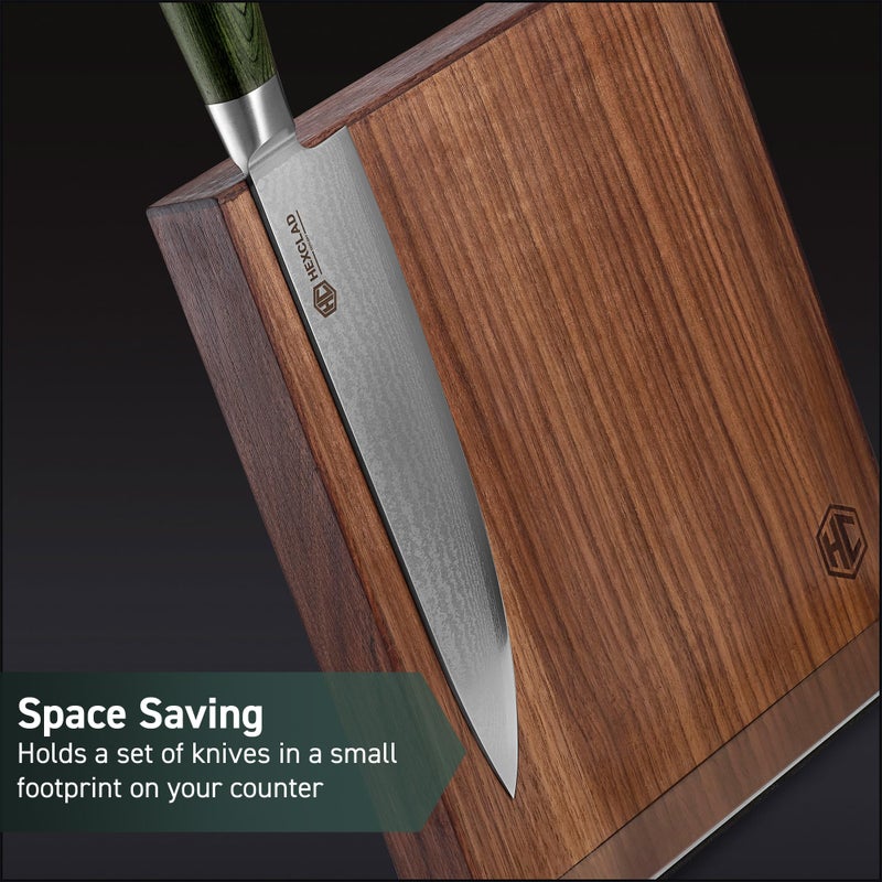 HexClad Magnetic Walnut Knife Block Holder with Strong Enhanced Magnets for Multipurpose Storage in the Home and Kitchen - Image 2