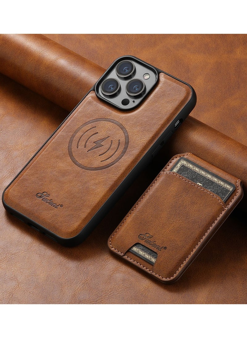 Suteni 2-in-1 Detachable Phone Case Compatible With Wireless Charging Magnetic Card Holder Wallet Rear Cover Can Stand For IPhone 15ProMax 15Plus 14 13 12 - Image 1
