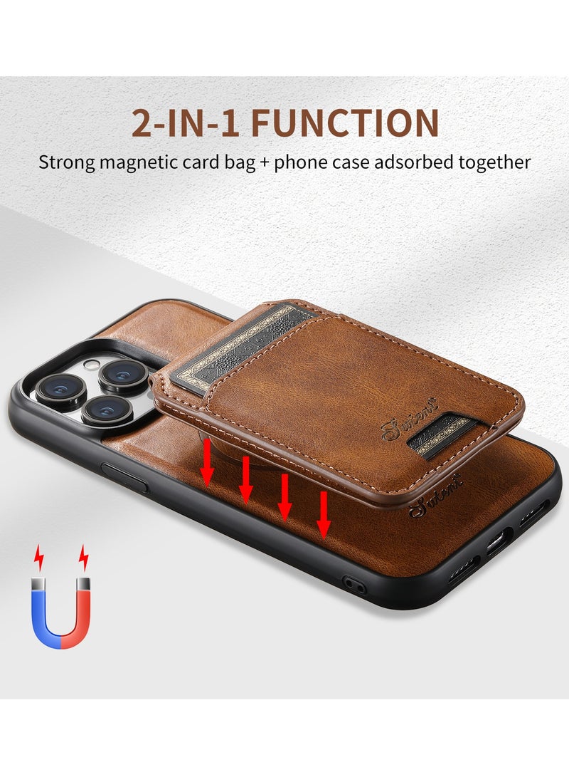 Suteni 2-in-1 Detachable Phone Case Compatible With Wireless Charging Magnetic Card Holder Wallet Rear Cover Can Stand For IPhone 15ProMax 15Plus 14 13 12 - Image 3