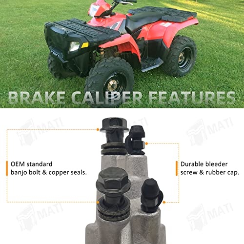 M MATI Rear Brake Master Caliper Assembly for Polaris Sportsman 400 450 500 600 700 800 1911075 1910690 with Pads - Image 4