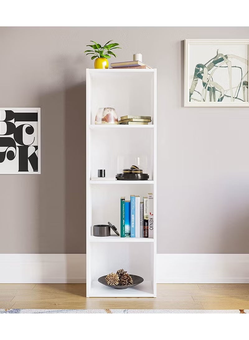 MODERN HOME Bookcase and accessory Display Unit of wood 4Tier white - Image 1