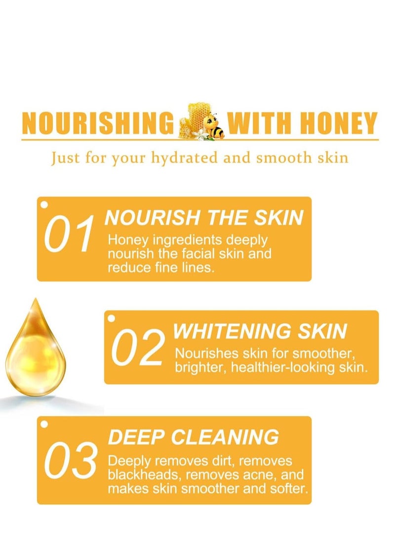 إيلهو قناع تقشير تمزيق العسل ، قناع تقشير العسل للتحكم في الرؤوس السوداء للوجه ، مزيل الرؤوس السوداء للتحكم في زيت الوجه للبشرة الميتة يتقلص المسام النظيفة (60 جم) - Image 3