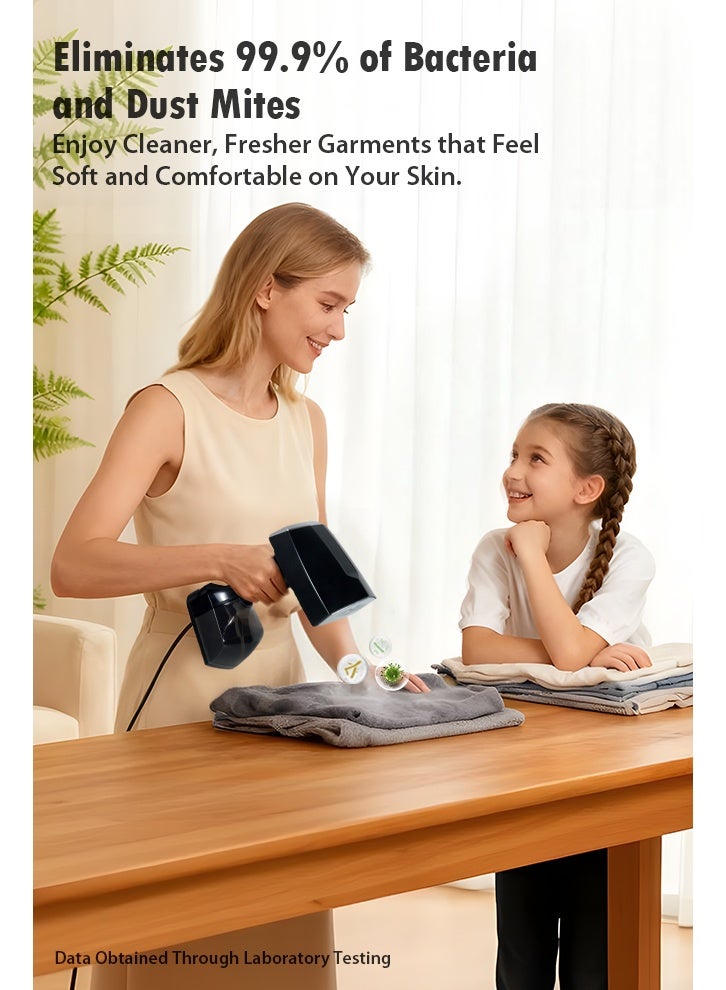 اكسوبلا مكواة بخارية محمولة للملابس بقوة 2500 واط، مكواة بخار محمولة للملابس مع 3 مستويات بخار، تسخين سريع خلال 20 ثانية، إزالة التجاعيد بسرعة، خزان ماء قابل للفصل بسعة 350 مل - اختراق قوي 25-45 جم/دقيقة - Image 2