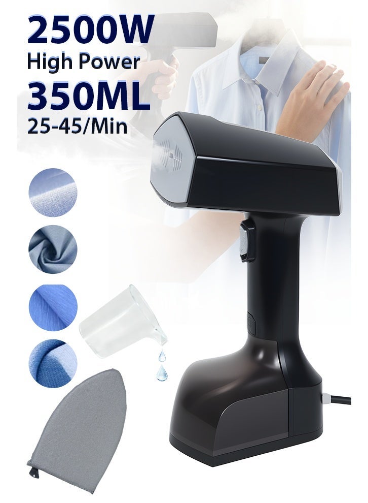 اكسوبلا مكواة بخارية محمولة للملابس بقوة 2500 واط، مكواة بخار محمولة للملابس مع 3 مستويات بخار، تسخين سريع خلال 20 ثانية، إزالة التجاعيد بسرعة، خزان ماء قابل للفصل بسعة 350 مل - اختراق قوي 25-45 جم/دقيقة - Image 1