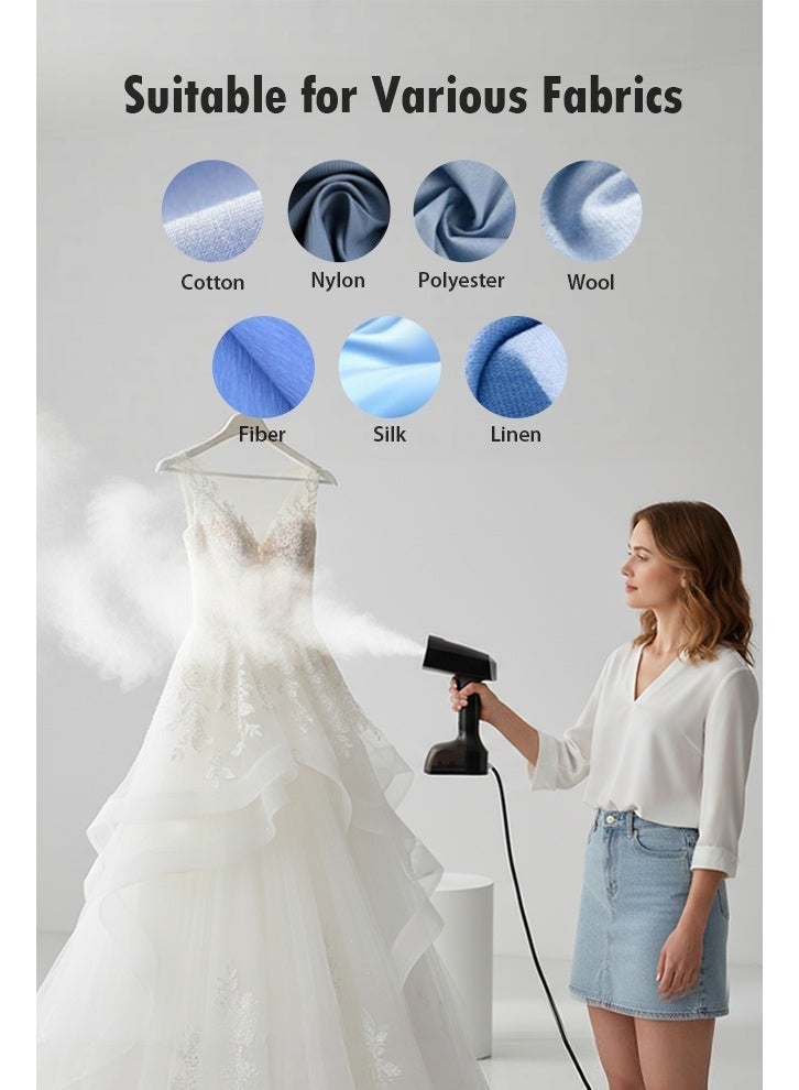 اكسوبلا مكواة بخارية محمولة للملابس بقوة 2500 واط، مكواة بخار محمولة للملابس مع 3 مستويات بخار، تسخين سريع خلال 20 ثانية، إزالة التجاعيد بسرعة، خزان ماء قابل للفصل بسعة 350 مل - اختراق قوي 25-45 جم/دقيقة - Image 3