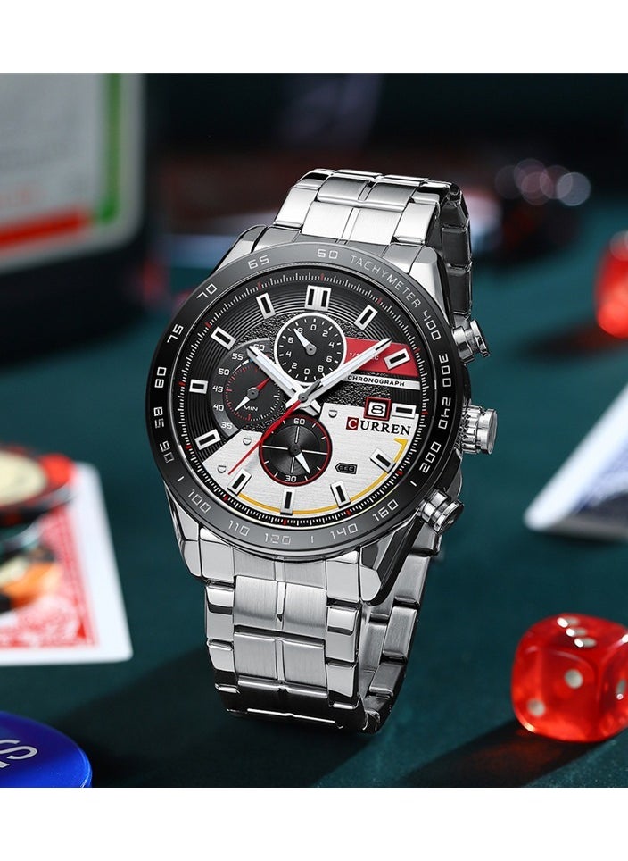 CURREN - CURREN 8410 Watch for Men New Fashion Men Watches Quartz Wristwatches Stainless Steel Band Clock Male Chronograph Watches - Image 1