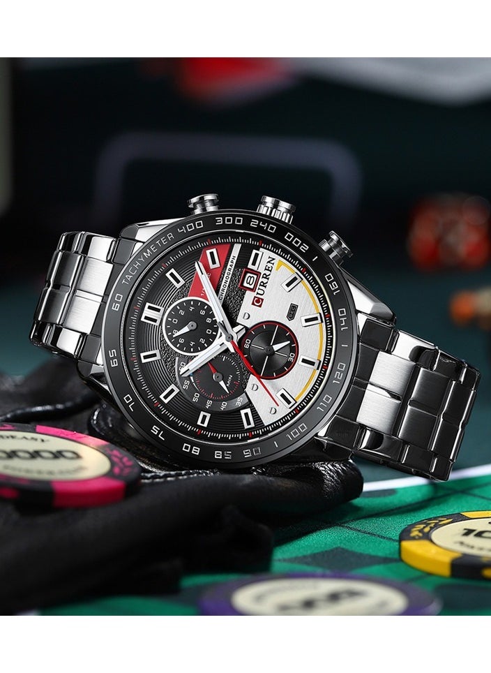 CURREN - CURREN 8410 Watch for Men New Fashion Men Watches Quartz Wristwatches Stainless Steel Band Clock Male Chronograph Watches - Image 1