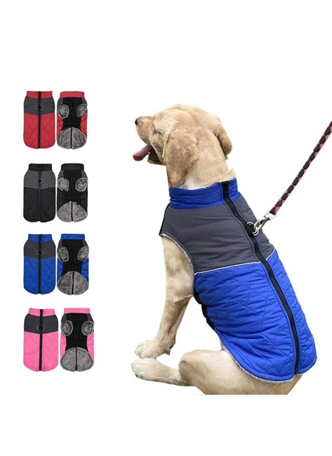 Dog Winter Jacket Vest for Small Medium Large Dogs, Fleece Lining Warm Coat Waterproof Pet Dog Clothes for Cold Weather (XS, Blue)