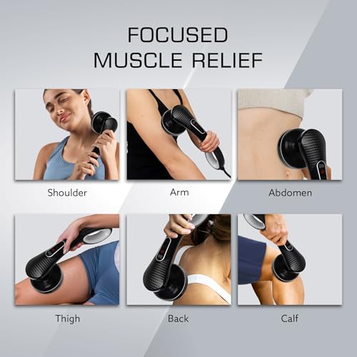 AGARO Relaxo Electric Handheld Full Body Massager with 8 Massage Heads, 5 Mode & 6 Speed Settings for Muscle Relief & Relaxation (Black), Back, Leg & Foot. - Image 3