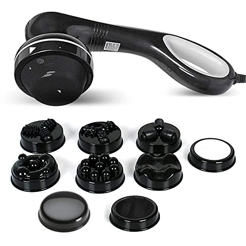 AGARO Relaxo Electric Handheld Full Body Massager with 8 Massage Heads, 5 Mode & 6 Speed Settings for Muscle Relief & Relaxation (Black), Back, Leg & Foot. - Image 1