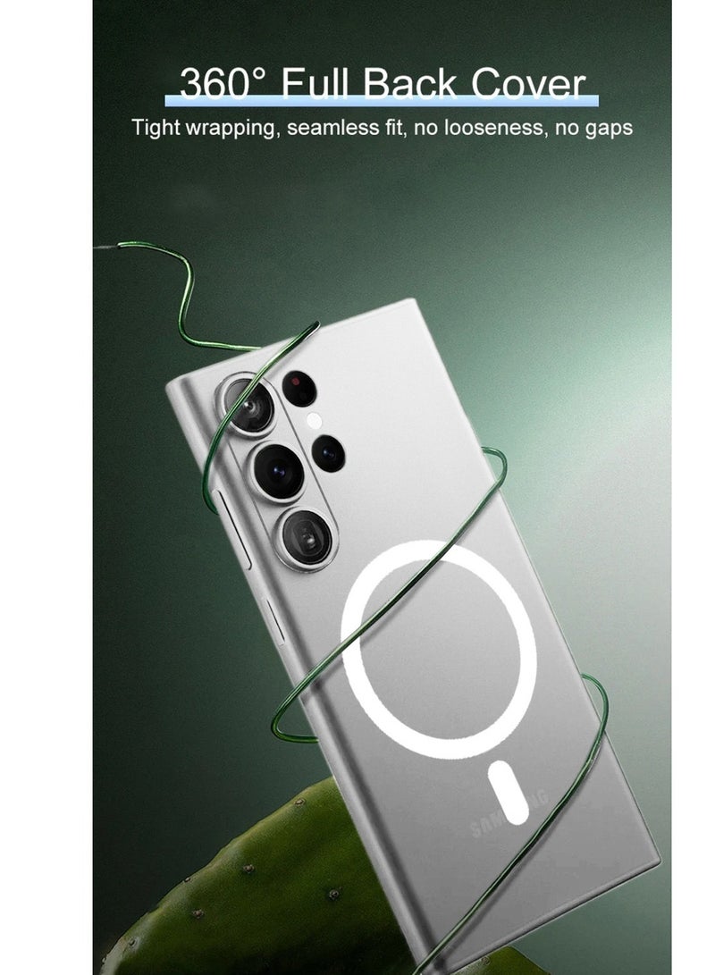 Techie Ultra Thin Frosted Magsafe Case with Raised Camera Lens Protector for Samsung Galaxy S25 Ultra - Matte White  - Image 5
