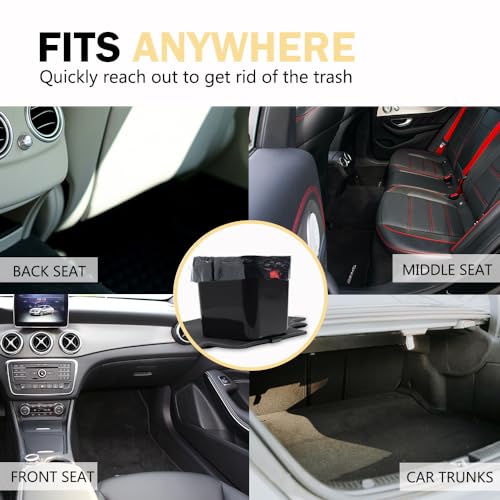 HAUSSIMPLE Large Black Car Trash Can Waterproof & Leakproof Car Garbage Bin with Floor Mat Clip, Anti-Slip Design, Portable Auto Trash Container for Car, SUV, Truck, or Van Durable & Easy to Clean - Image 5